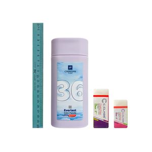 مداد رنگی 36 رنگ سی کلاس کریتورز مدل everlast طرح اتودی به همراه پاک کن و خط کش چوبی بسته 39 عددی