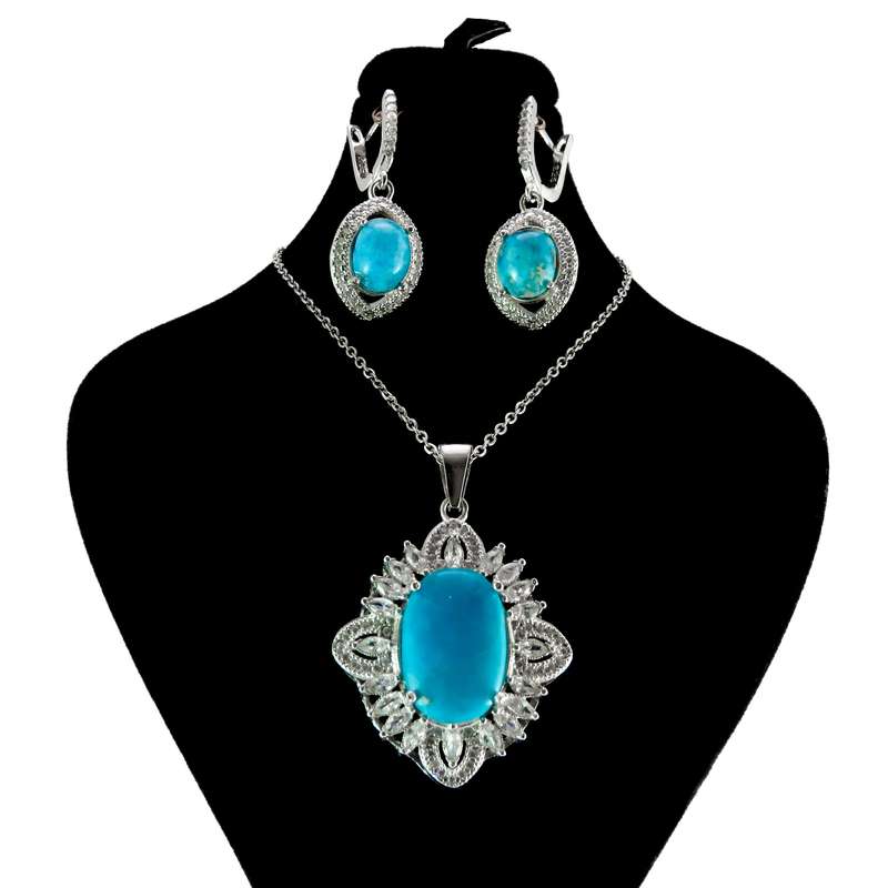 نیم ست نقره زنانه کد AV095 نیم ست نقره زنانه کد AV095