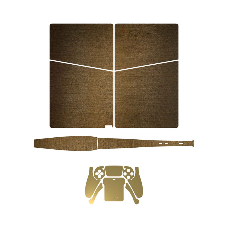 برچسب کنسول و دسته بازی ماهوت PS5 Slim Digital Edition مدل Brushed Bronze_Matte Gold