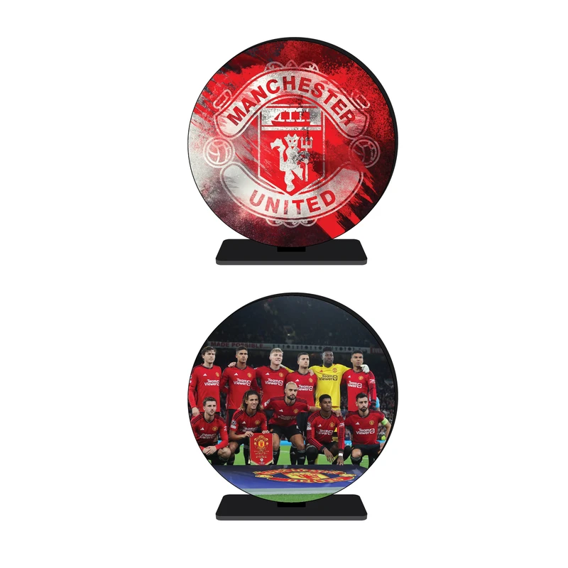 استند رومیزی تزیینی مدل ورزشی طرح آرم تیم منچستر یوتایتد کد 25 مجموعه 2 عددی