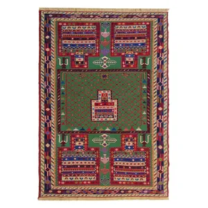 گلیم دستباف دو متری طرح سوزنی کد 655