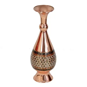 گلدان خاتم کاری مسی مدل 2200