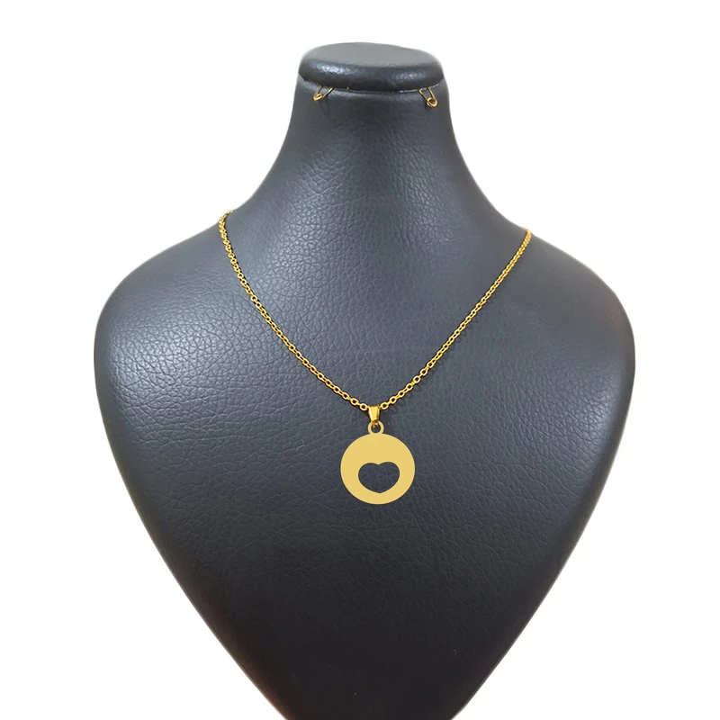 گردنبند زنانه هایکا مدل قلب و دایره کد g.h 133