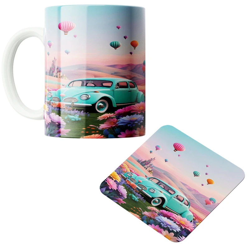 ماگ مدل ماشین کد 148 به همراه زیرلیوانی