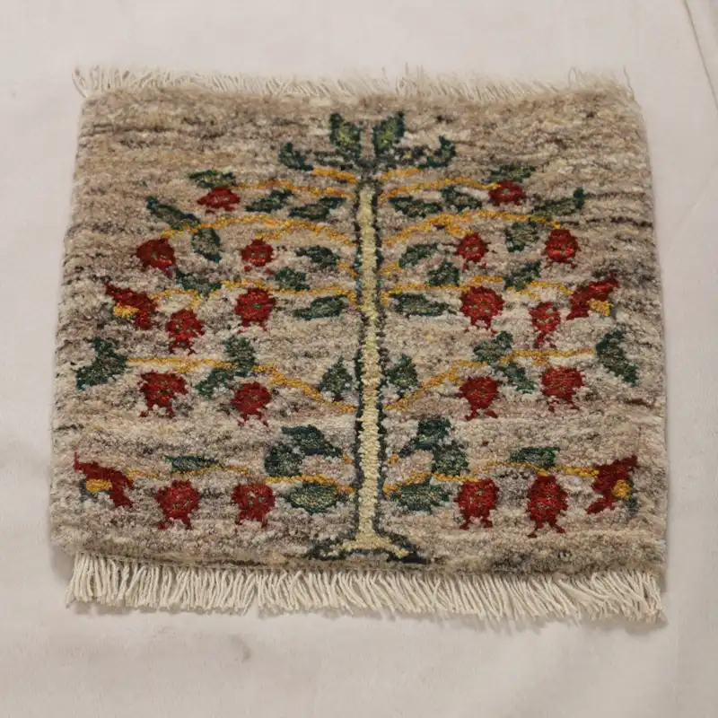 گبه دستبافت مدل شگی طرح مربعی کد 4010919