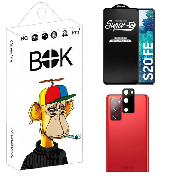 محافظ صفحه نمایش بوک مدل Clear SuperD مناسب برای گوشی موبایل سامسونگ Galaxy S20 FE به همراه محافظ لنز دوربین