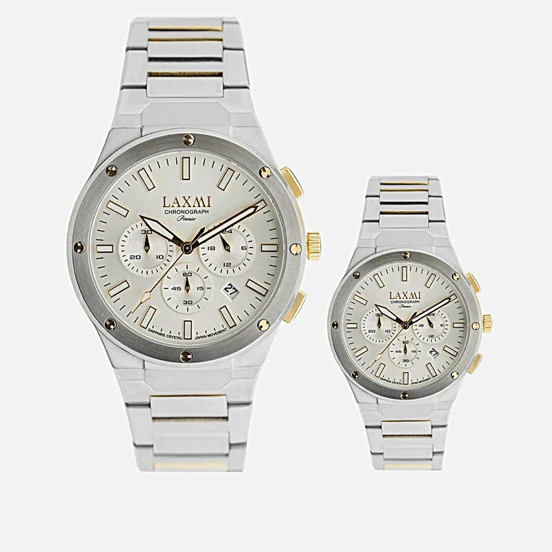 ست ساعت مچی عقربه ای زنانه و مردانه لاکسمی مدل 8568-6