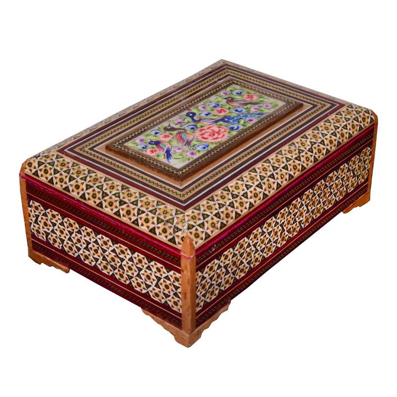 جعبه جواهرات خاتم کاری مدل فردوس کد 1520