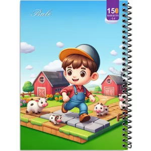 دفتر نقاشی 150 برگ انتشارات  بله مدل رحلی طرح فانتزی پسرانه مزرعه کد A4-P489