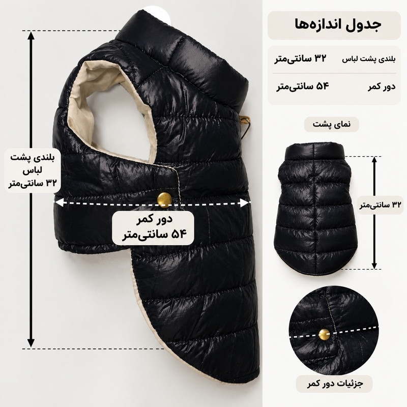 لباس سگ مدل پافری سایز M