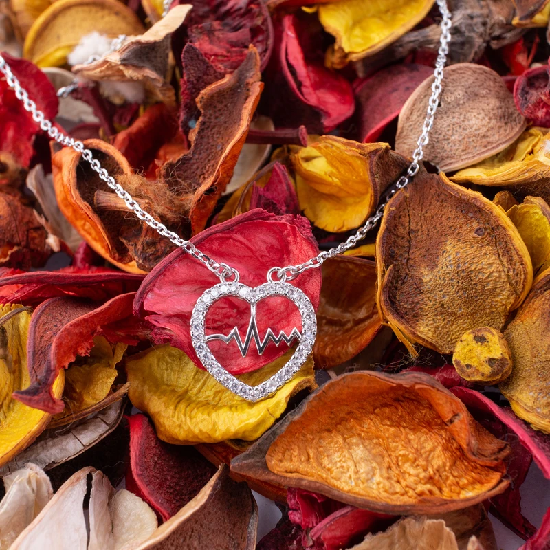 عکس شماره 2 : گردنبند نقره زنانه مدل مدل ضربان قلب avn_m106