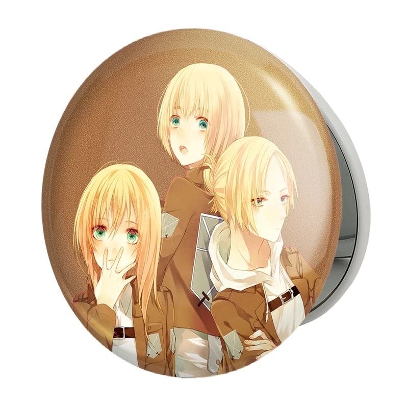 آینه جیبی خندالو طرح هیستوریا و ارمین و آنی انیمه اتک آن تایتان Attack on Titan مدل تاشو کد 11056