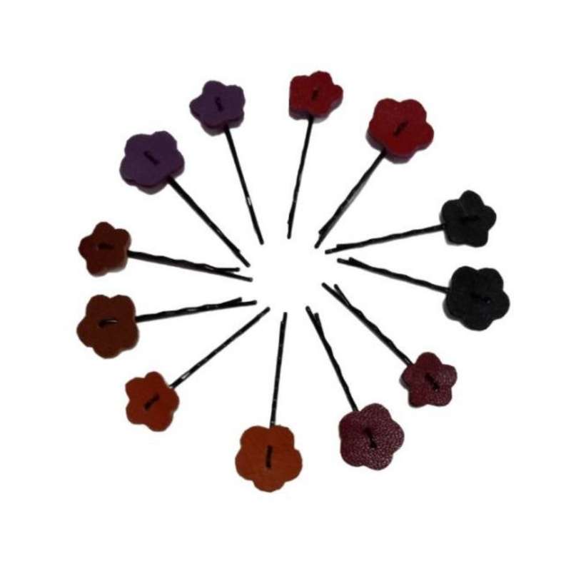 سنجاق مو دخترانه مدل گلهای بهاری مجموعه 12 عددی