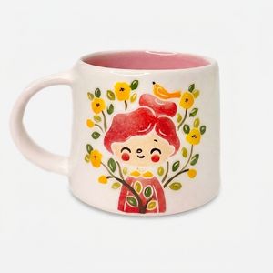 ماگ طرح دختر و گل