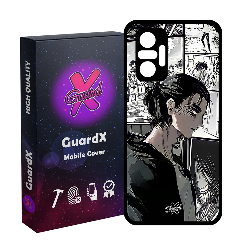 کاور گارد ایکس طرح Eren Yeager Anime مدل Glass10442 مناسب برای گوشی موبایل شیائومی Redmi Note 10 Pro/Note 10 Pro Max