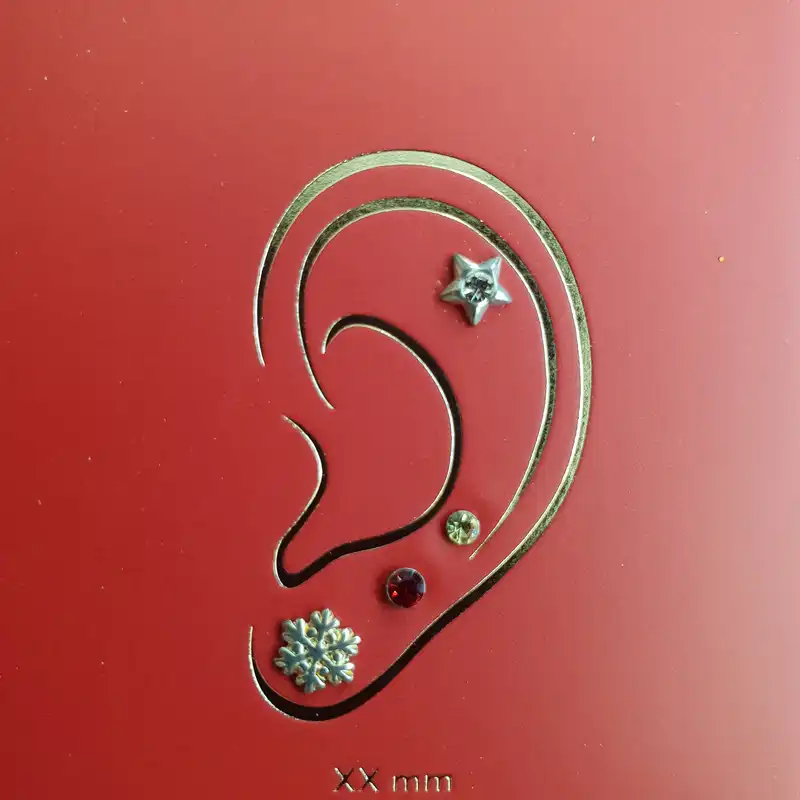 گوشواره نقره زنانه آی ام مدل پرسینگ مجموعه 4 عددی