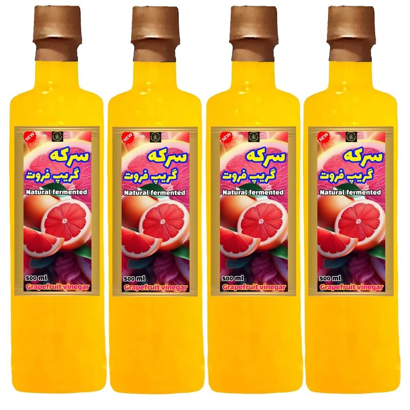 سرکه گریپ فروت محلی سرکه سرا - 500 میلی لیتر بسته 4 عددی