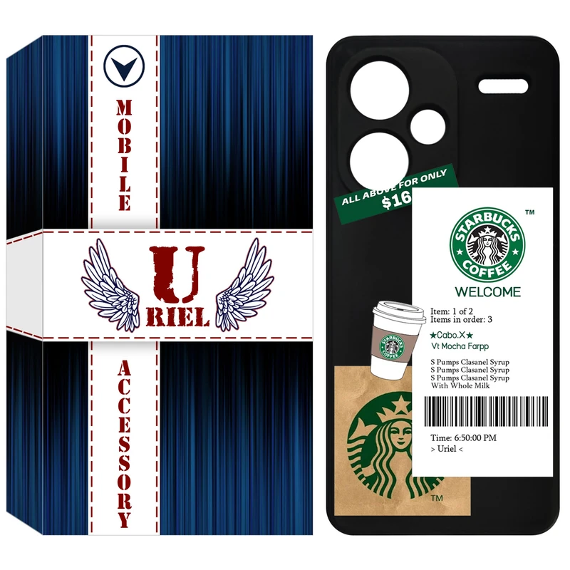 کاور یوریل قاب مدل KSH کد 4 طرح استارباکس مناسب برای گوشی موبایل شیائومی Redmi Note 13 Pro Plus