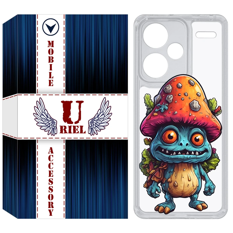 کاور یوریل مدل Clear کد 47 طرح قارچ مناسب برای گوشی موبایل شیائومی Redmi Note 13 Pro Plus