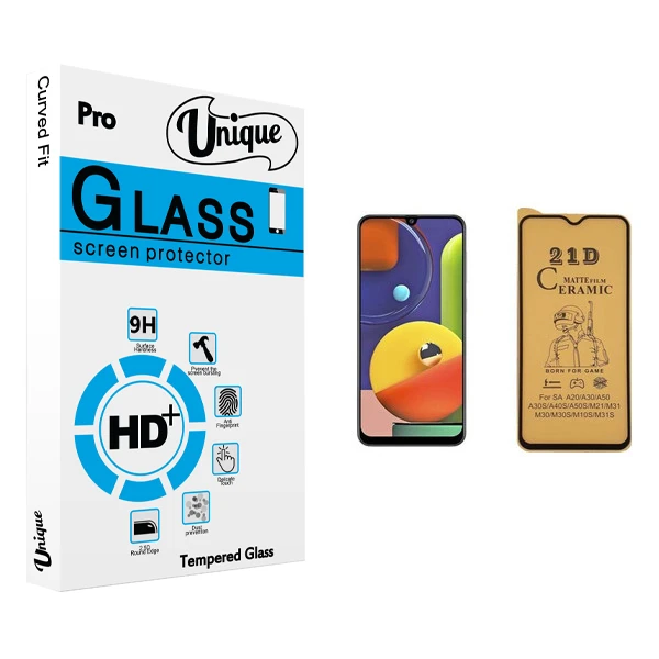 محافظ صفحه نمایش سرامیکی يونيک مدل +Clear مناسب برای گوشی موبایل سامسونگ Galaxy A50s