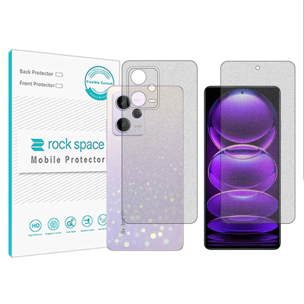 محافظ صفحه نمایش مات راک اسپیس مدل HyMTT مناسب برای گوشی موبایل شیائومی  Redmi Note 12 Discovery Edition به همراه محافظ پشت