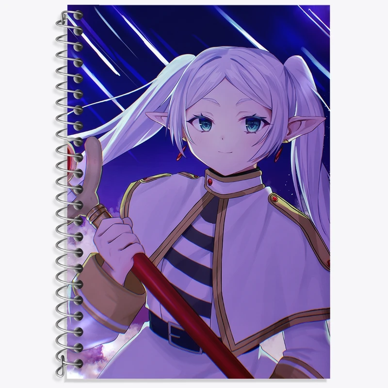 دفتر زبان 50 برگ خندالو مدل دو خط طرح انیمه فریرن (Frieren) کد 33904