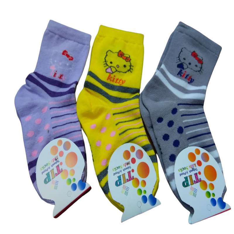 جوراب دخترانه تابش ایران پود مدل 0101 مجموعه 3 عددی