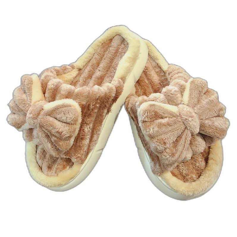 دمپایی حوله ای زنانه مدل پولیشی پاپیونی