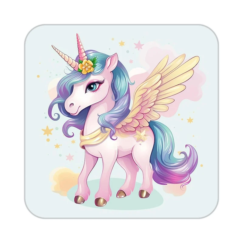 زیر لیوانی کاکتی طرح اسب تک شاخ و یونیکورن مدل mp29990