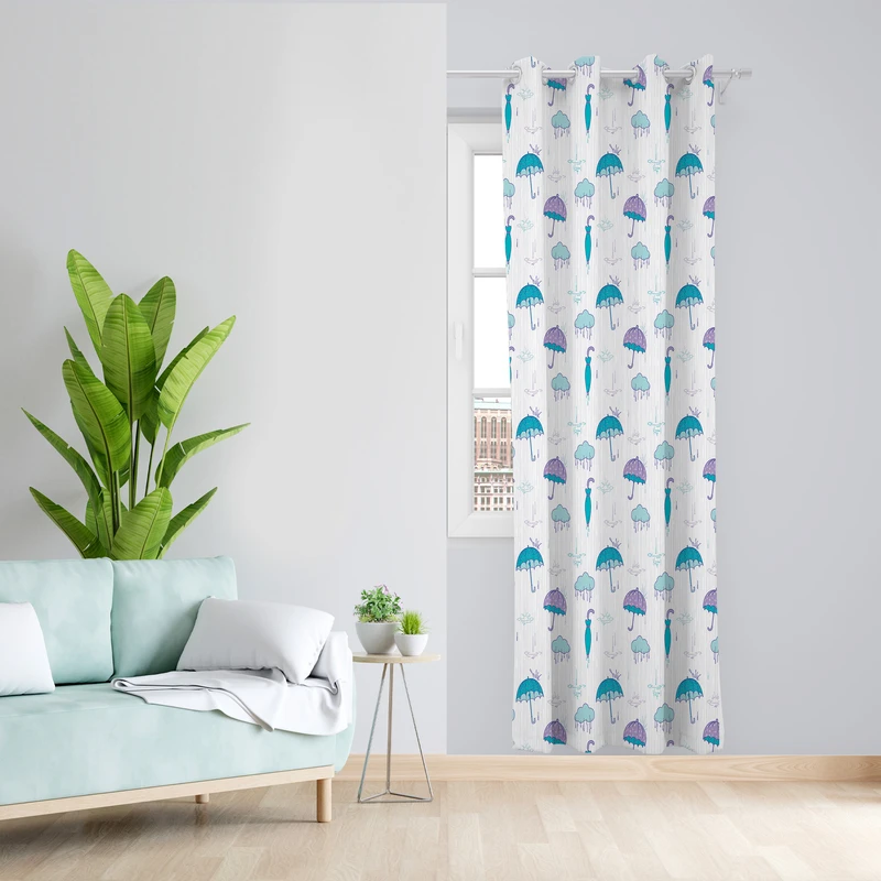 پرده طرح چتر مدل مخمل پانچی کد L 510 Z سایز 140x200 سانتی متر