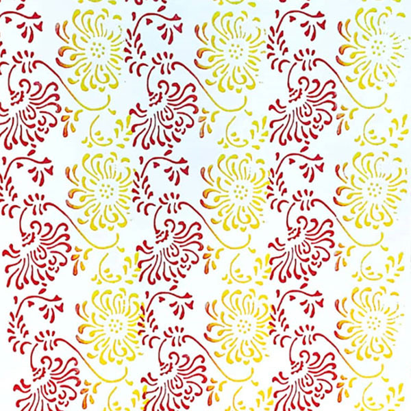 غلتک نقاشی طرح دار کد EG034  به همراه فوم سایز 7 اینچ