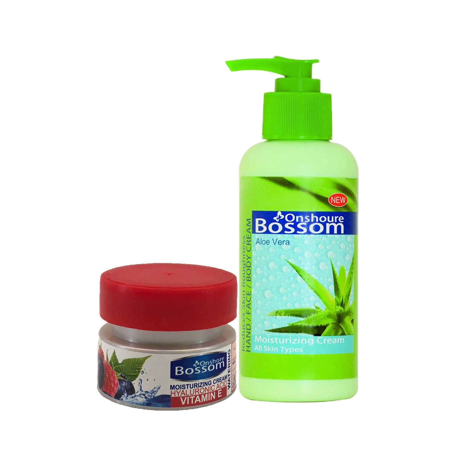کرم آبرسان انشور بوسوم مدل آلوئه ورا حجم 250 میلی لیتر به همراه کرم مرطوب کننده مدل میوه های قرمز حجم 120 میلی لیتر