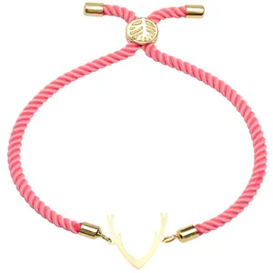 دستبند طلا 18 عیار زنانه الن نار طرح شاخ گوزن مدل N1979