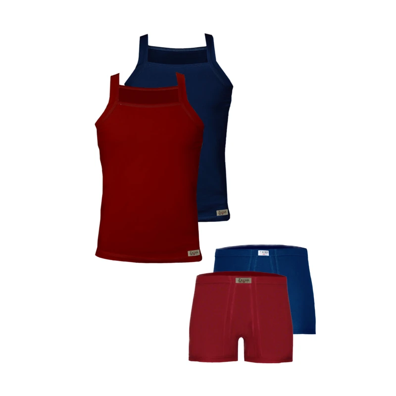 ست شورت و زیرپوش مردانه تولیدی پاران مدل نخ پنبه خالص صادراتی مجموعه 2 عددی