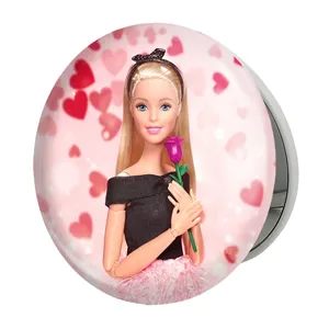 آینه جیبی خندالو طرح عروسک باربی مدل تاشو کد 24641 