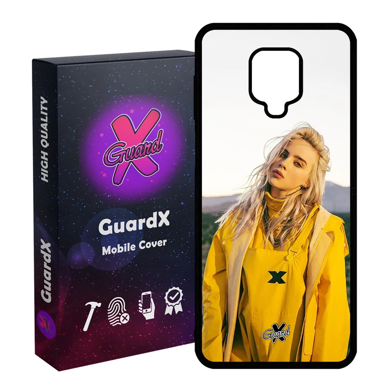 کاور گارد ایکس طرح Billie Eilish مدل Glass10227 مناسب برای گوشی موبایل شیائومی Redmi Note 9S / Note 9 Pro / Note 9 Pro Max