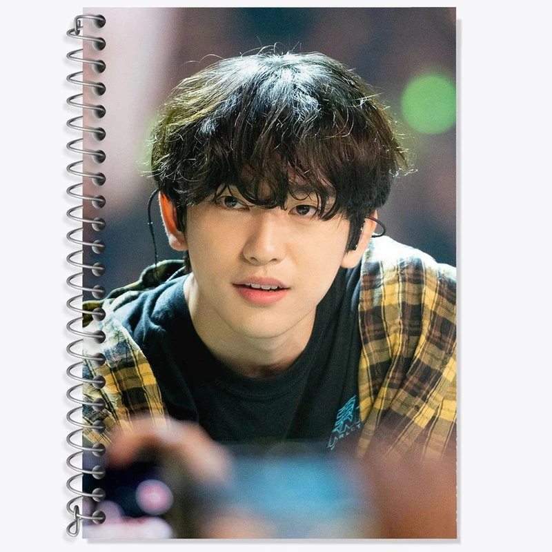 دفتر زبان 50 برگ خندالو مدل سه خط طرح جین یونگ گروه گات سون GOT7 کد 20983