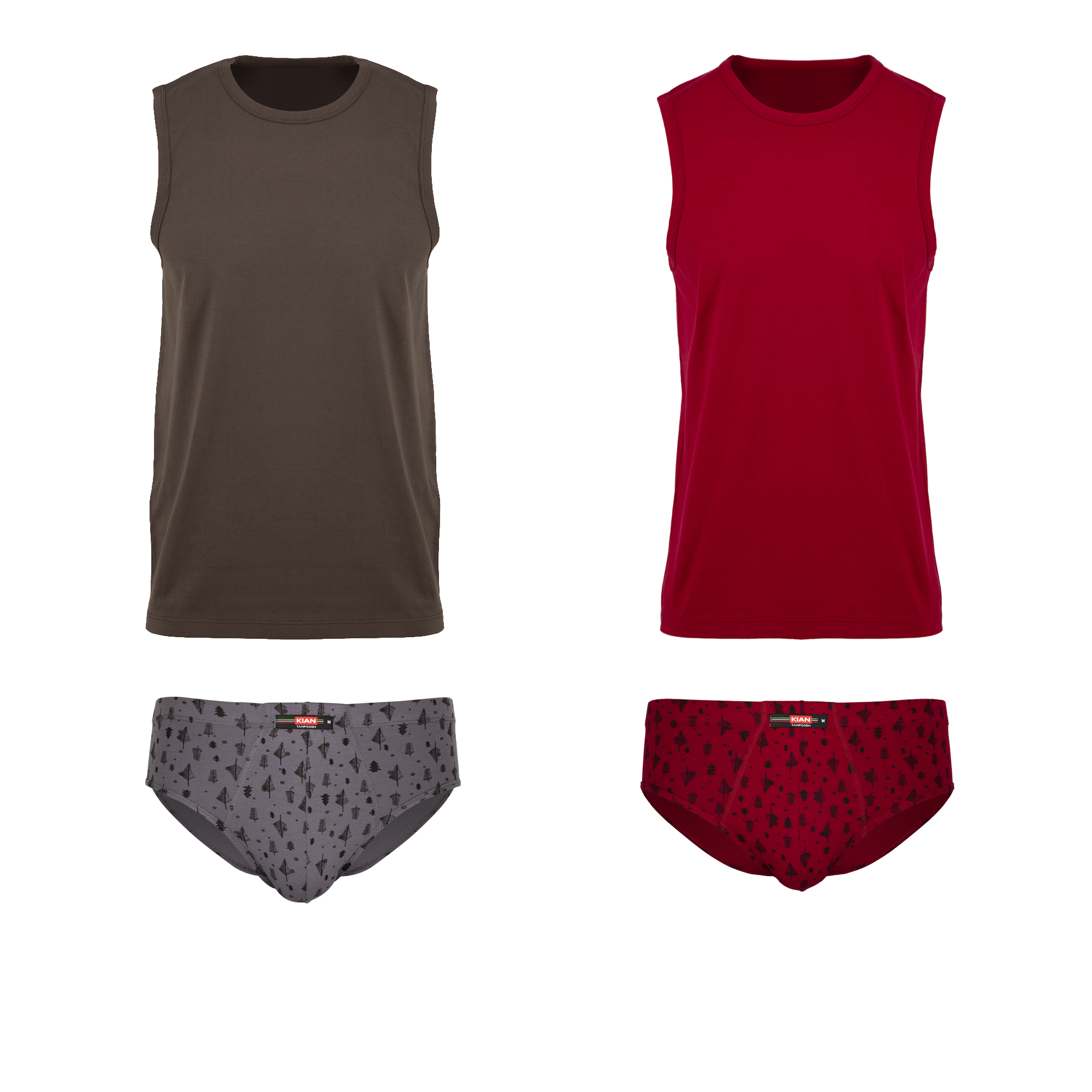 ست شورت و زیرپوش مردانه کیان تن پوش مدل 112728 مجموعه 2 عددی 