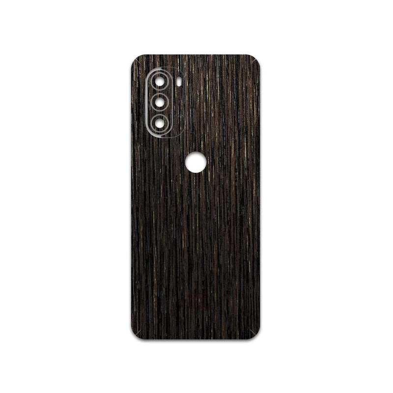 برچسب پوششی ماهوت مدل Dark-Gold-Stripes-Wood مناسب برای گوشی موبایل موتورولا Moto G51 5G