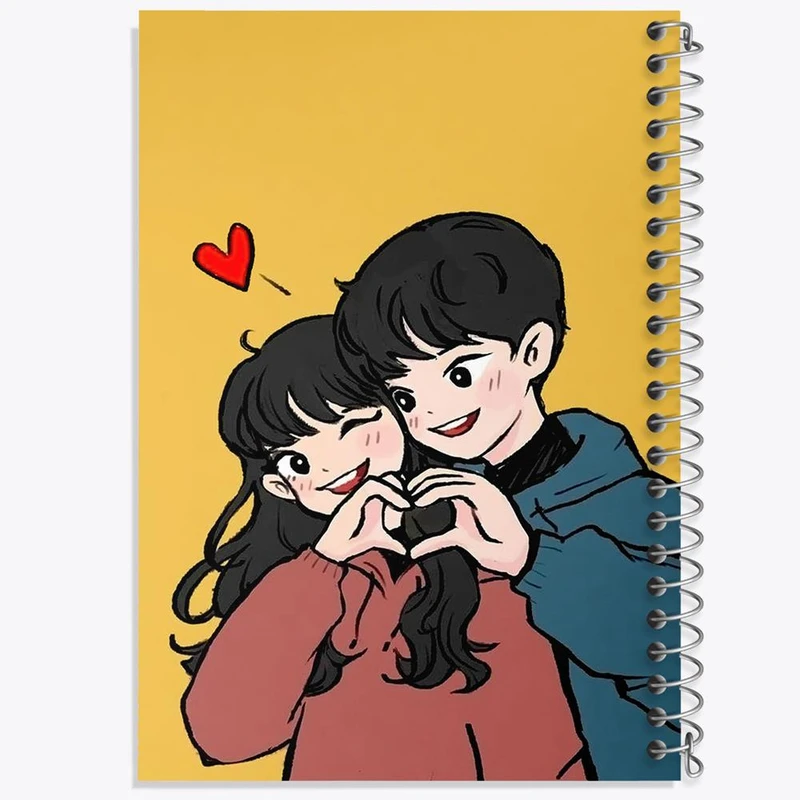 دفتر شطرنجی 50 برگ خندالو طرح عاشقانه کد 27143