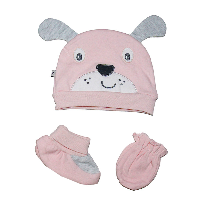 ست کلاه و دستکش نوزادی مدل خرس