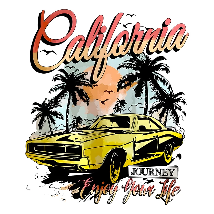 استیکر پارچه و لباس پاد آفرین مدل ماشین کلاسیک کد S5111