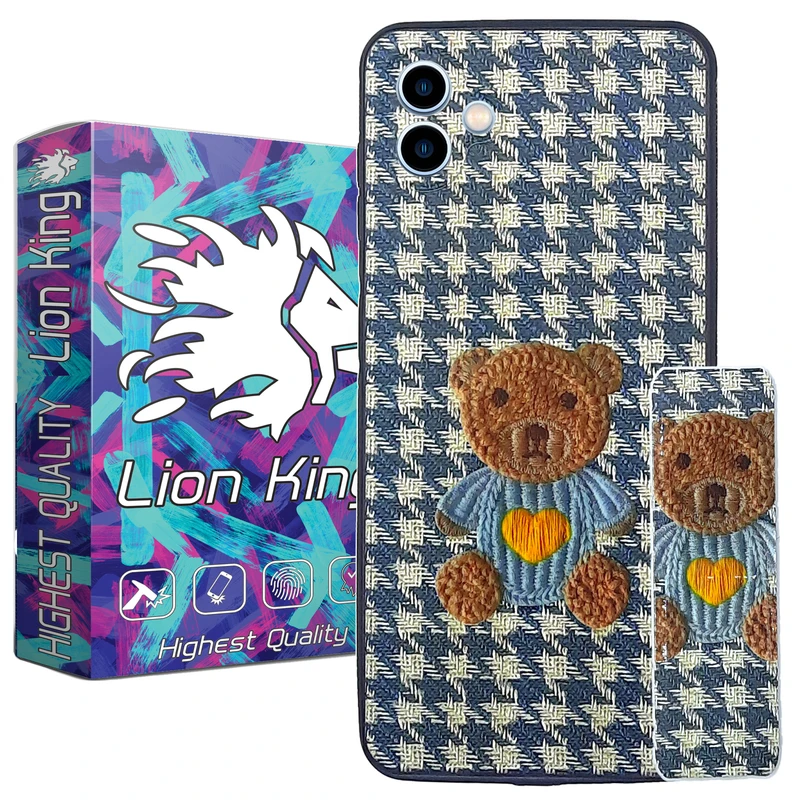 کاور لاین کینگ مدل پارچه ای 3D مناسب برای گوشی موبایل سامسونگ Galaxy A04 / A04e به همراه پایه نگهدارنده