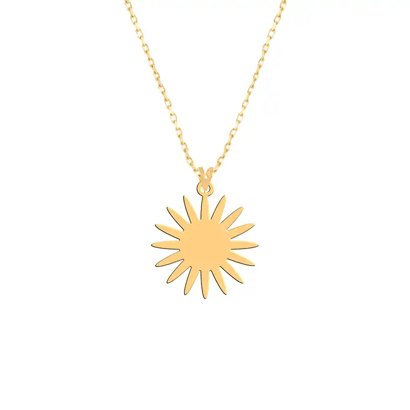 گردنبند طلا 18 عیار زنانه فرشته مدل خورشید   WNLZ-000241
