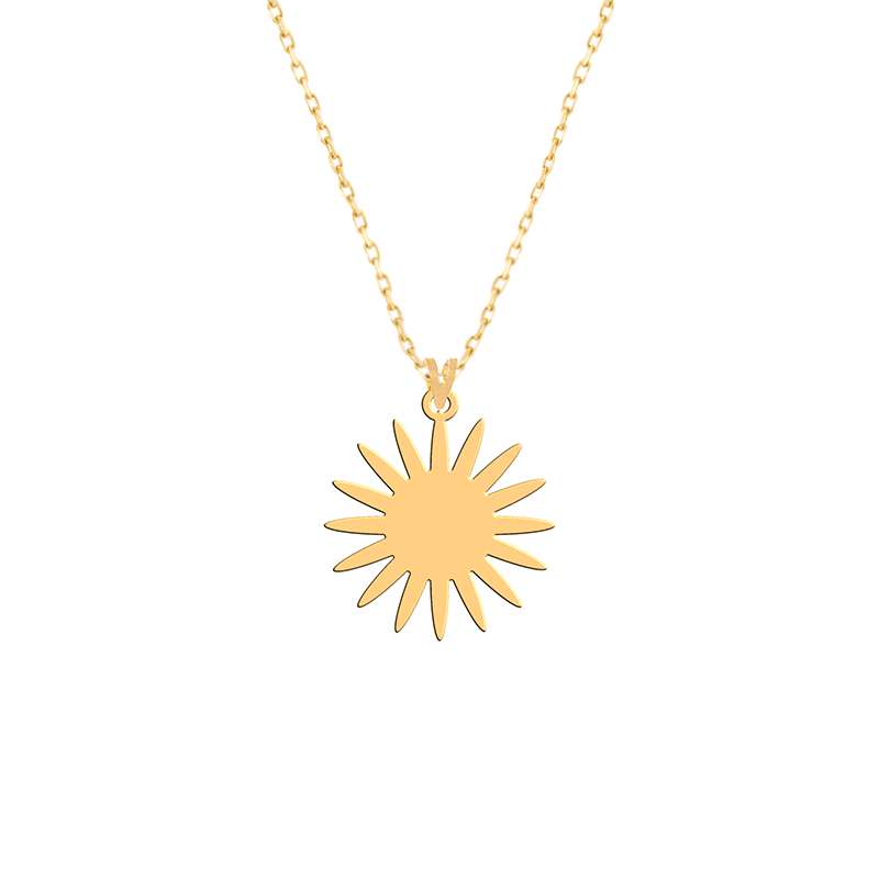 گردنبند طلا 18 عیار زنانه فرشته مدل خورشید   WNLZ-000241
