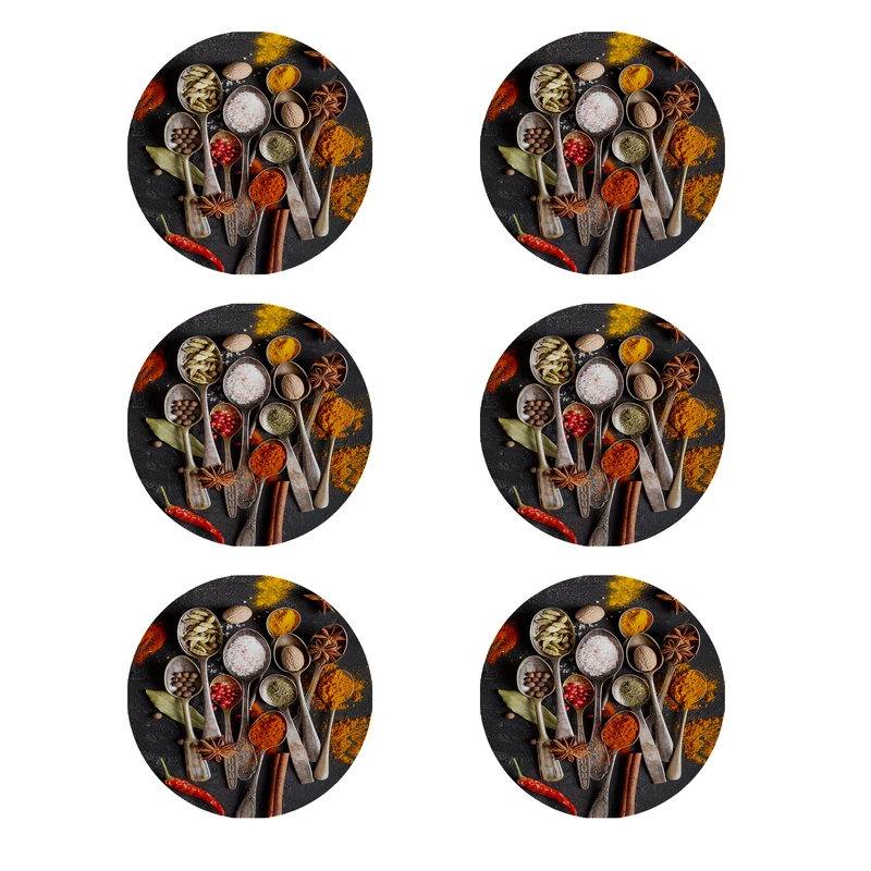 زیر لیوانی طرح ادویه کد 8301 بسته 6 عددی