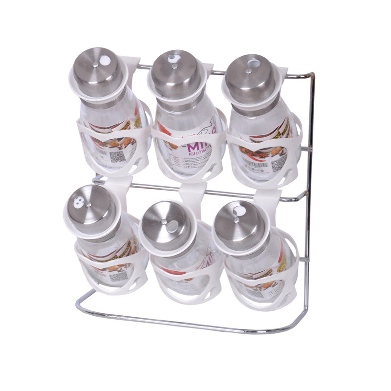 ست جای ادویه 6 پارچه مینا مدل رومینا کد9590 ست جای ادویه 6 پارچه مینا مدل رومینا کد9590