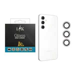 محافظ لنز دوربین ال کا جی مدل نگین دار مناسب برای گوشی موبایل سامسونگ Galaxy A54 5G