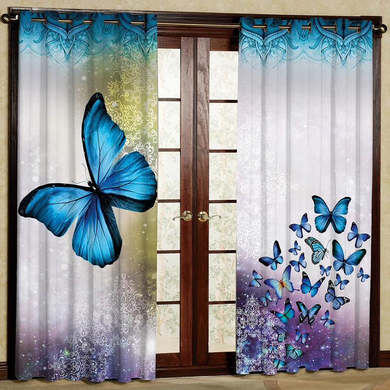  پرده مدل پروانه  مخمل پانچی کد 1301 سایز 140x280 سانتی متر