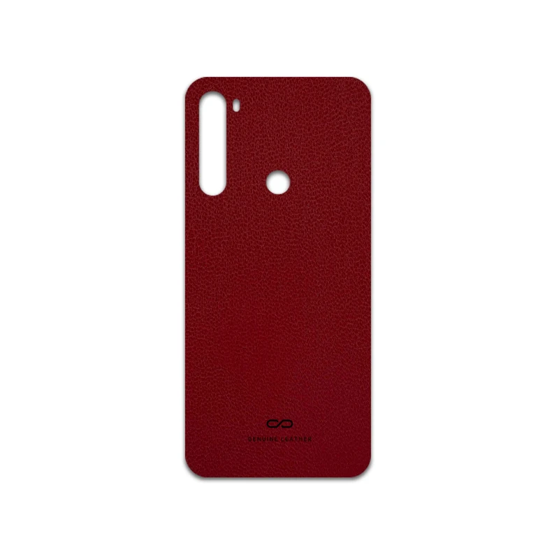 برچسب پوششی ماهوت مدل Red-Leather مناسب برای گوشی موبایل شیائومی Redmi Note 8 2021